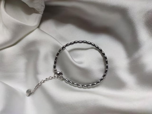 Bracciale perline in argento