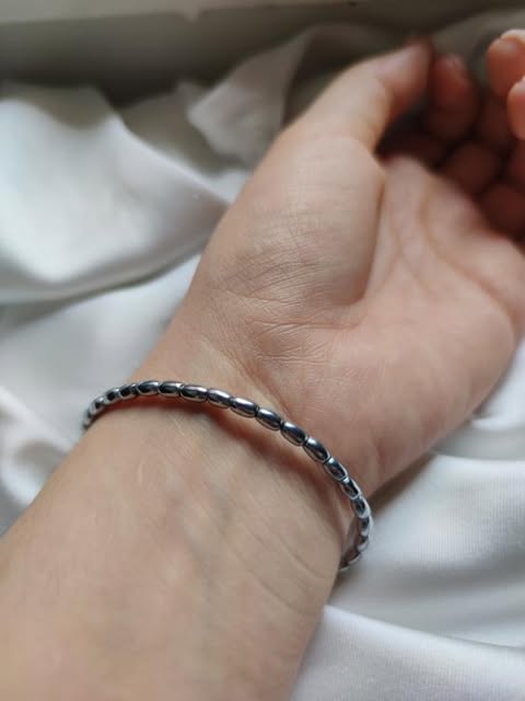 Bracciale perline in argento