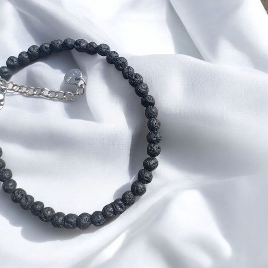 Bracciale uomo pietre nere