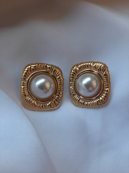Orecchini Bottone con Perla