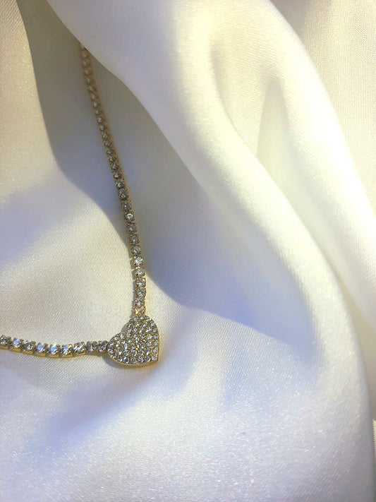 Collana tennis cuore