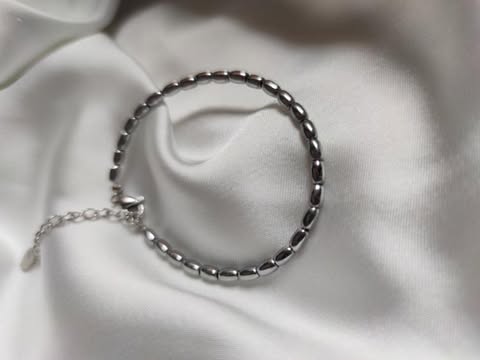 Bracciale perline in argento