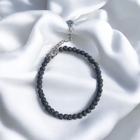 Bracciale uomo pietre nere
