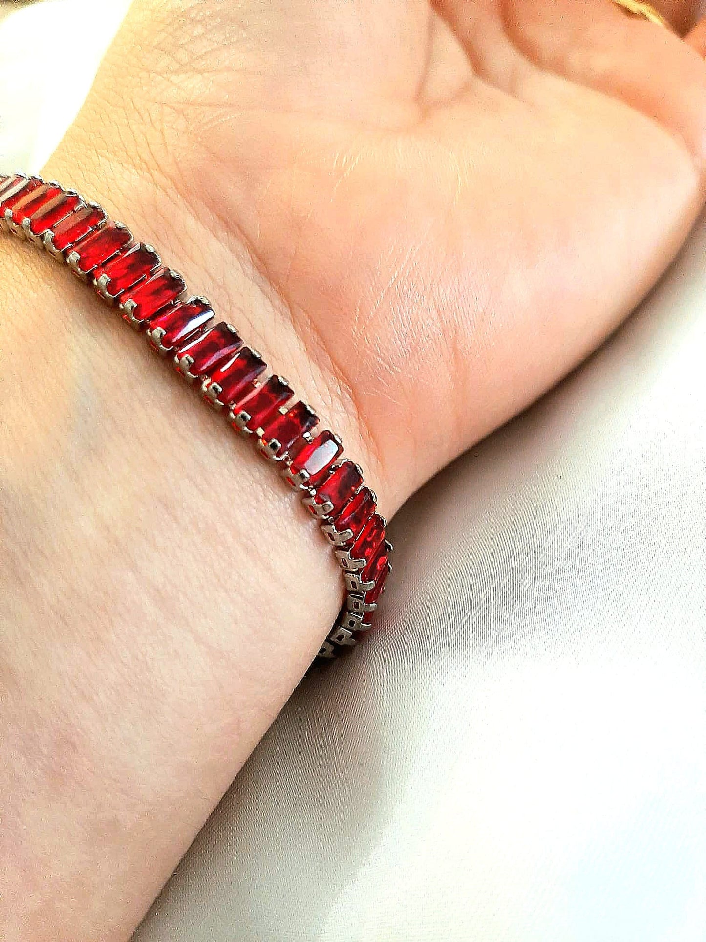 Bracciale tennis rosso