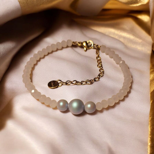 Bracciale cristalli e perle