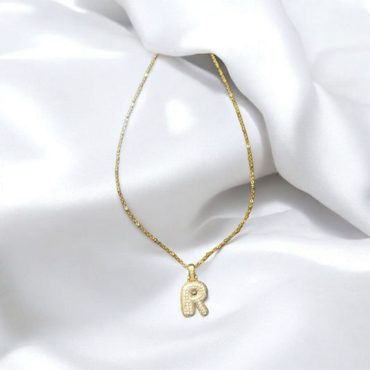 Initial bubble necklace