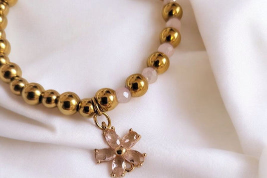 Bracciale con perle in acciaio